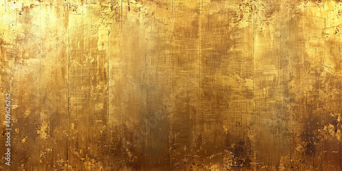 Thick strokes of gold oil paint on a coarse linen canvas