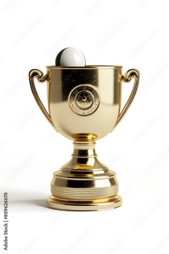 Award Winning Sphere or Ball Golden Trophy Cup Isolated on White Background, photo. Award Winning Sphere or Ball Golden Trophy Cup Isolated on White Background, photo.