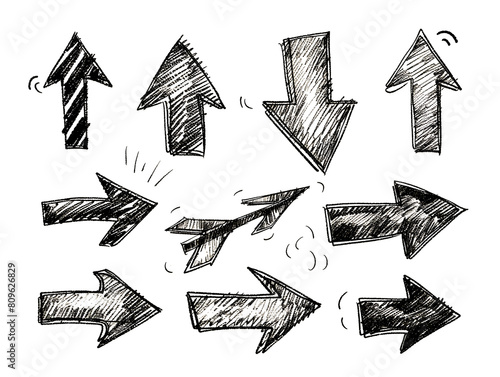set of hand drawn arrows