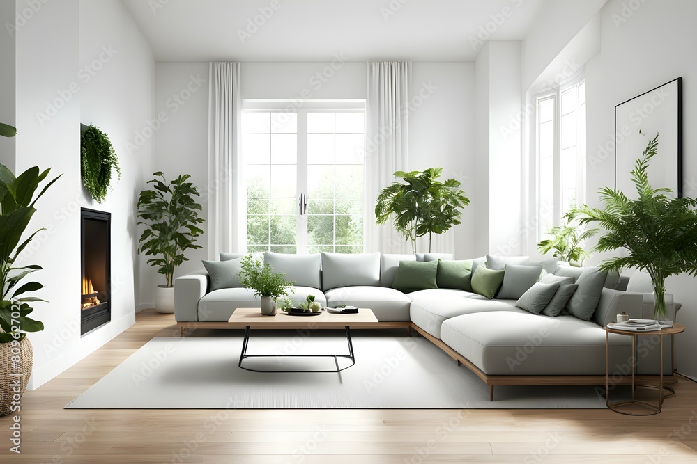 Minimalist living room. furniture has a modern and minimalist design, with a sofa Minimalist living room. furniture has a modern and minimalist design, with a sofa