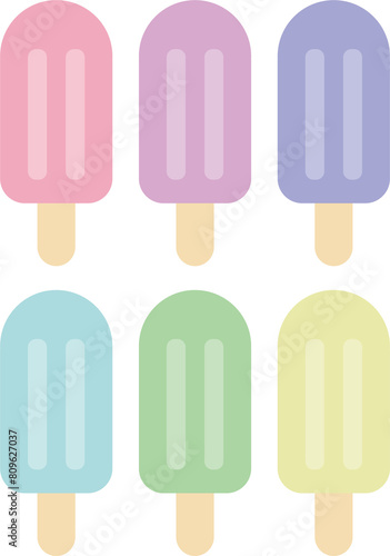 Ice cream illustration in pastel colors