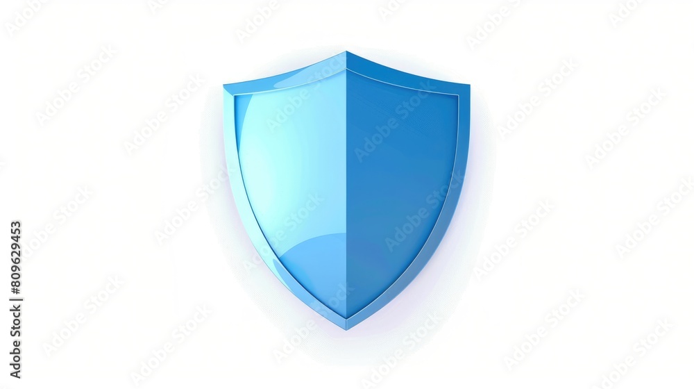 3D Security icon or Symbol of Shiny Blue Shield. 3D Security icon or Symbol of Shiny Blue Shield.