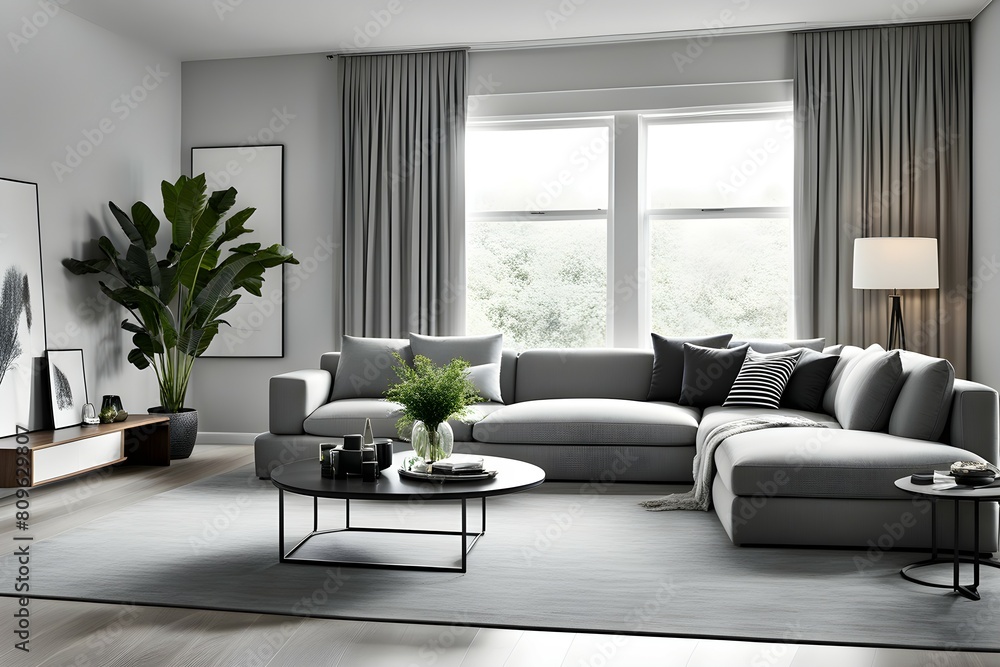 Minimalist living room. furniture has a modern and minimalist design, with a sofa Minimalist living room. furniture has a modern and minimalist design, with a sofa