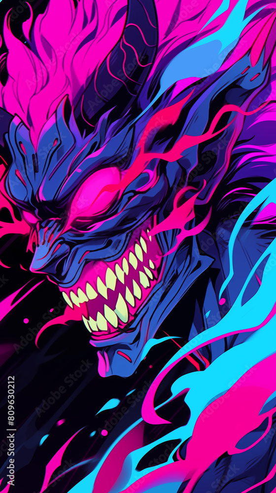 Fototapeta premium Hand drawn cartoon devil illustration 