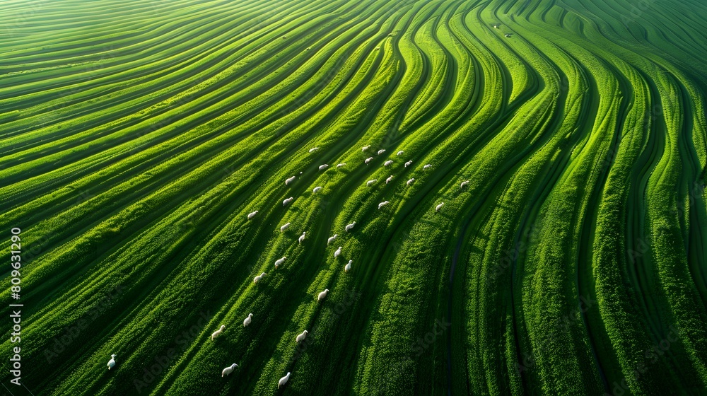 Sheep Grazing by Solar Panels in Mountainous Landscape Sheep Grazing by Solar Panels in Mountainous Landscape