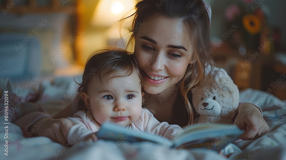 Mother and Child Enjoying Storytime Together Mother and Child Enjoying Storytime Together