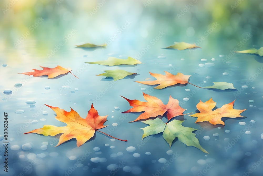 Nature leaves background with watercolor design Nature leaves background with watercolor design