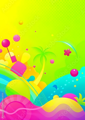 tropical abstract background texture vibrante summer colors beach sun starfish melons
