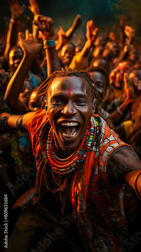 This visual narrative portrays a vibrant tribal festival in Africa. © Dmitriy