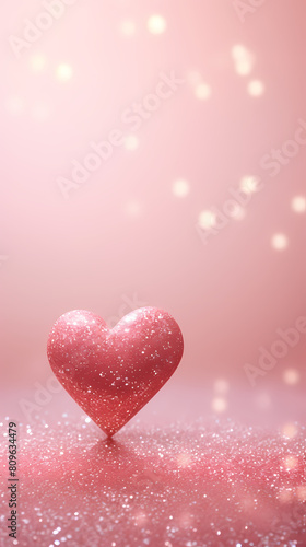 3d pink heart shape, Valentine's Day concept