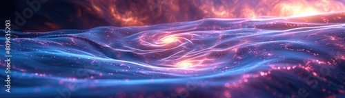 Drifting outsider scene with throbbing dull photon center in an entrancing 3D render mixing authenticity and dream