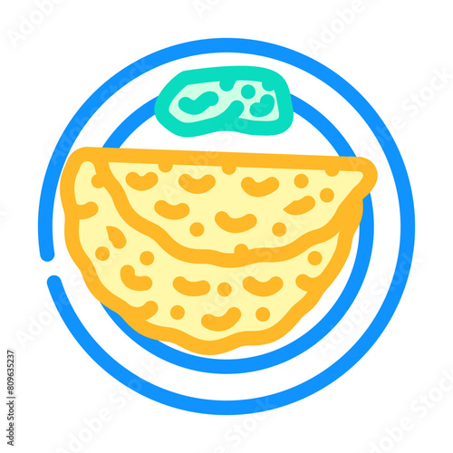roti bread indian cuisine color icon vector. roti bread indian cuisine sign. isolated symbol illustration