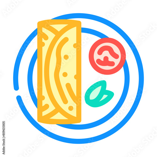dosas indian cuisine color icon vector. dosas indian cuisine sign. isolated symbol illustration