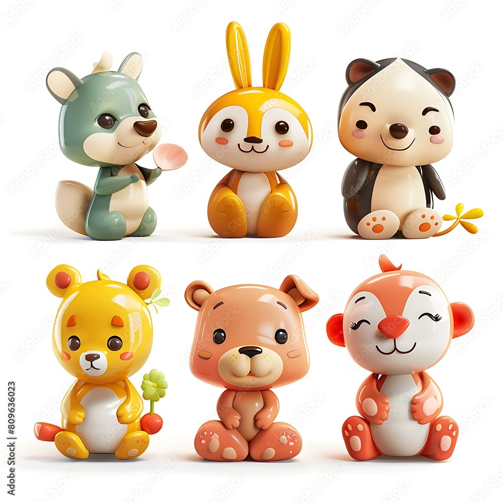 3D animal on zoo cartoon style illustration AI Image Generative Isolated white background. 3D animal on zoo cartoon style illustration AI Image Generative Isolated white background.