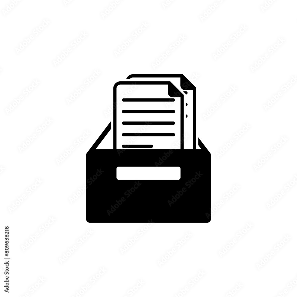 File Cabinet with Documents flat vector icon. Simple solid symbol isolated on white background. File Cabinet with Documents sign design template for web and mobile UI element File Cabinet with Documents flat vector icon. Simple solid symbol isolated on white background. File Cabinet with Documents sign design template for web and mobile UI element
