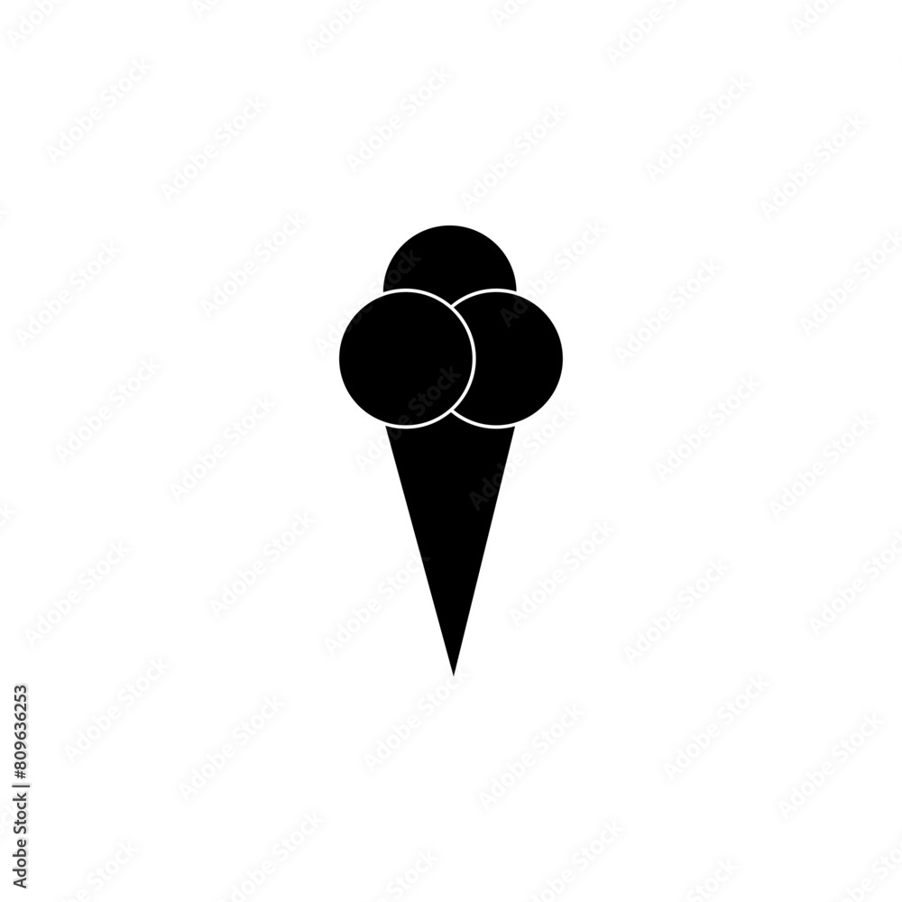 Fototapeta premium Ice Cream Cone flat vector icon. Simple solid symbol isolated on white background. Ice Cream Cone sign design template for web and mobile UI element