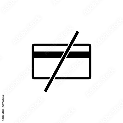 Cash Only, No Credit Cards Accepted flat vector icon. Simple solid symbol isolated on white background. Cash Only, No Credit Cards Accepted sign design template for web mobile UI element