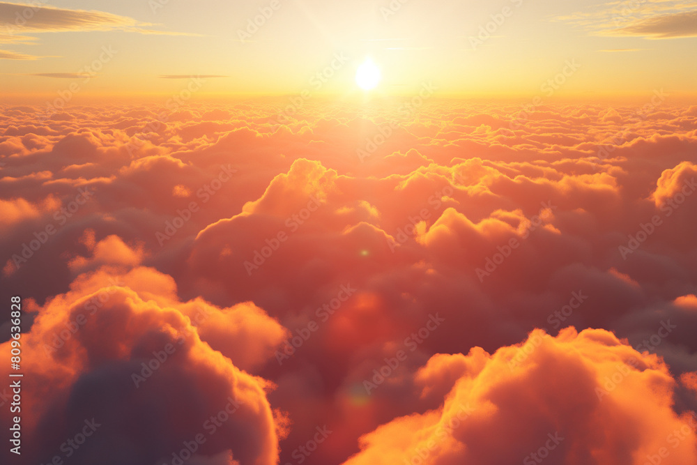 Celestial World Concept: Sunset or Sunrise with Clouds, sunset in the sky