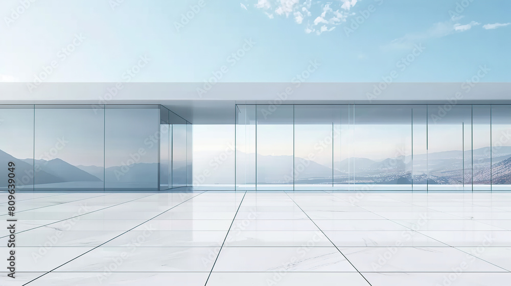 White minimal architecture building background empty wide space for mock up, concrete floor car park, cement garage design scene with copy space, with Generative Ai White minimal architecture building background empty wide space for mock up, concrete floor car park, cement garage design scene with copy space, with Generative Ai