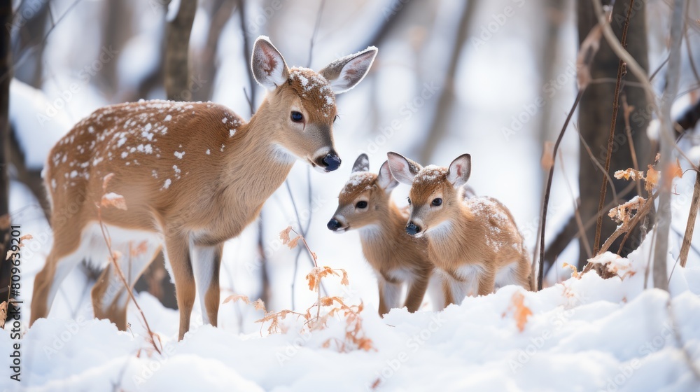 deer in winter deer in winter