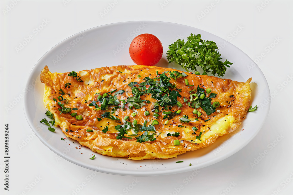 a plate of food with a tomato and a fork a plate of food with a tomato and a fork