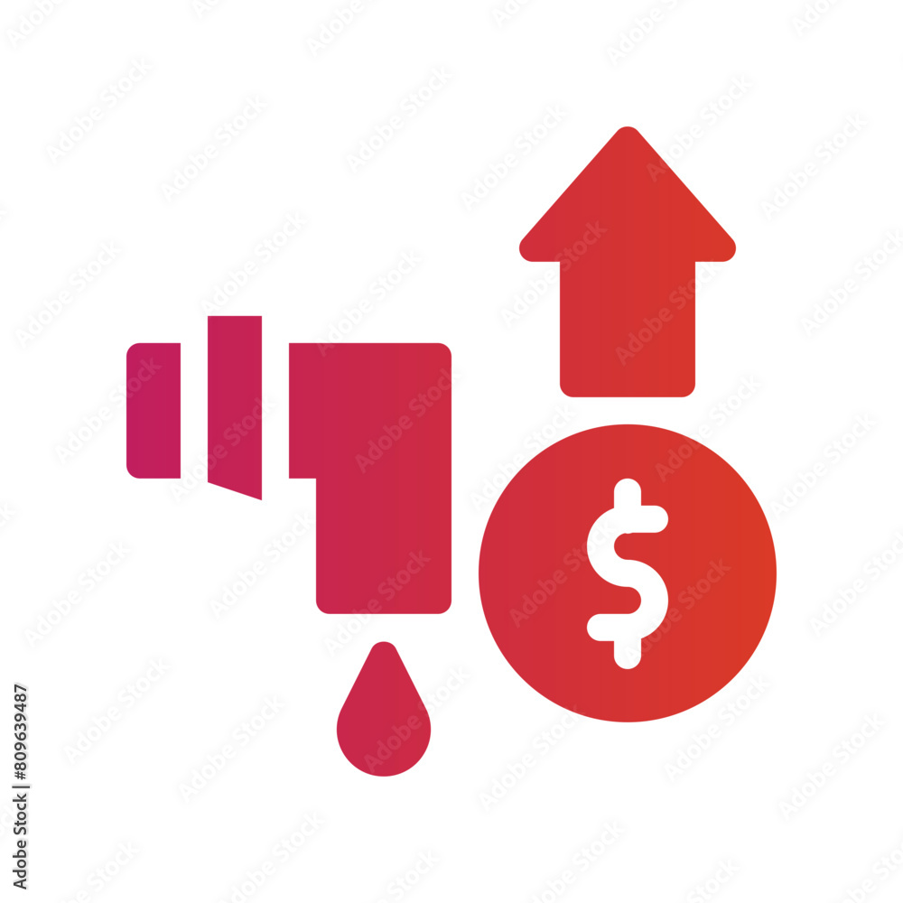 water consumption flat gradient icon