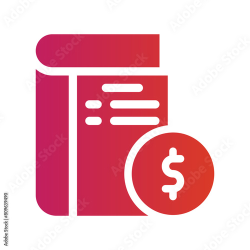 account book flat gradient icon