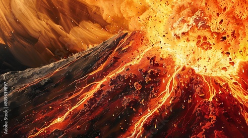 A close-up photograph of the eruption of Mount Vesuvius