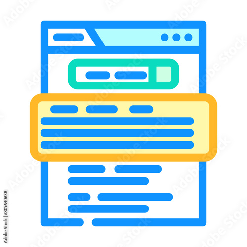 featured snippet seo color icon vector. featured snippet seo sign. isolated symbol illustration