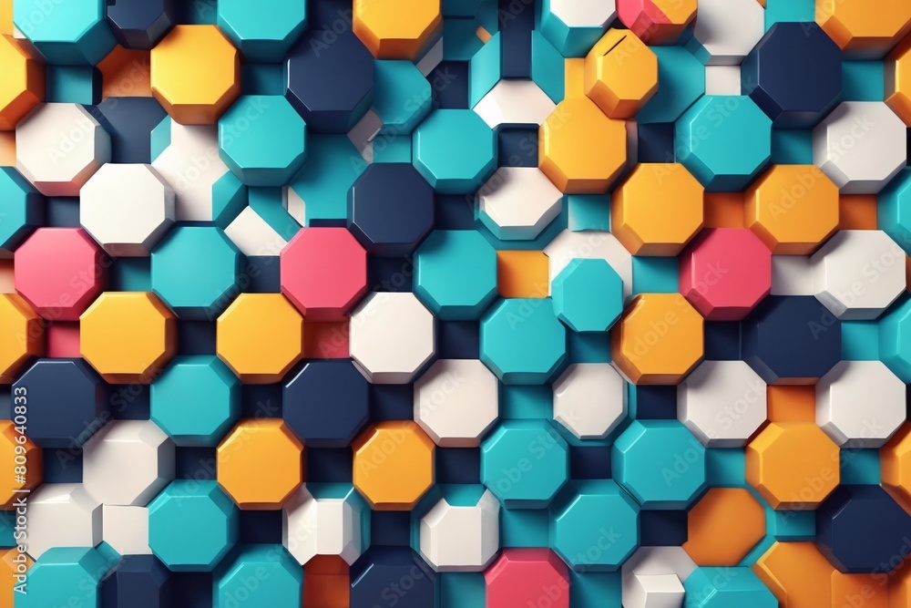 Hexagonal Harmony: White Abstract 3D Background Hexagonal Harmony: White Abstract 3D Background