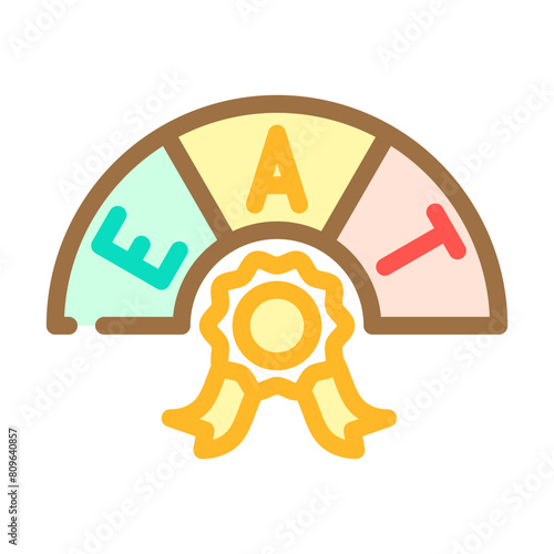 eat expertise authoritativeness trustworthiness color icon vector. eat expertise authoritativeness trustworthiness sign. isolated symbol illustration photo