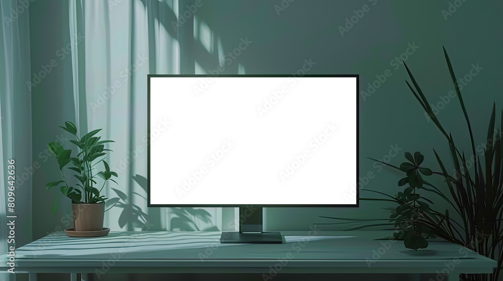 Pc monitor with blank screen. Perfect for presentation of website design and mockup. Pc monitor with blank screen. Perfect for presentation of website design and mockup.