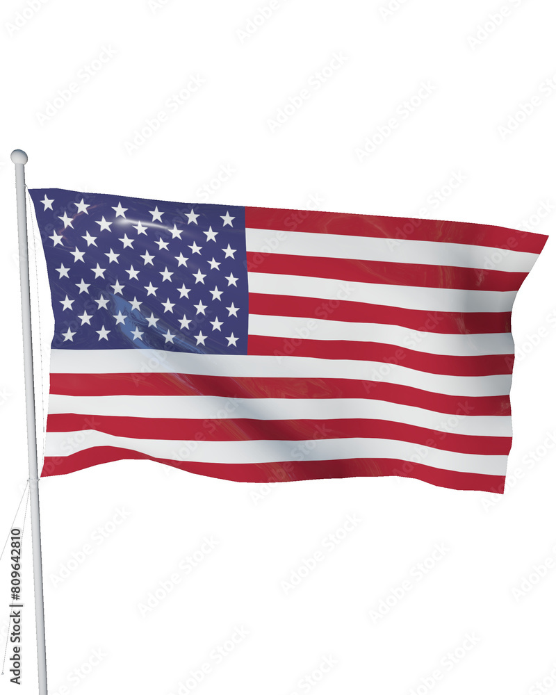 Fototapeta premium american flag isolated on white