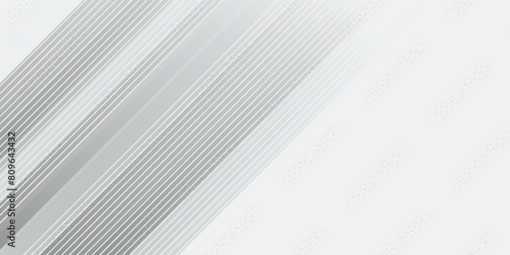 Obraz premium White geometric abstract background overlap layer on bright space with lines effect decoration. Modern graphic design element circles style concept for banner, flyer, vector modern grey background