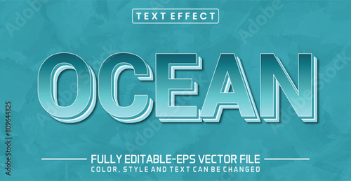 Ocean blue font Text effect editable