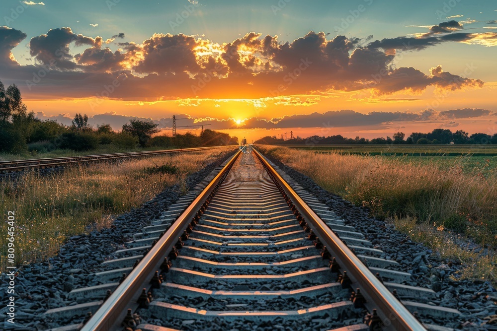 railway in autumn - Created with Generative AI Technology. Beautiful simple AI generated image in 4K, unique. railway in autumn - Created with Generative AI Technology. Beautiful simple AI generated image in 4K, unique.