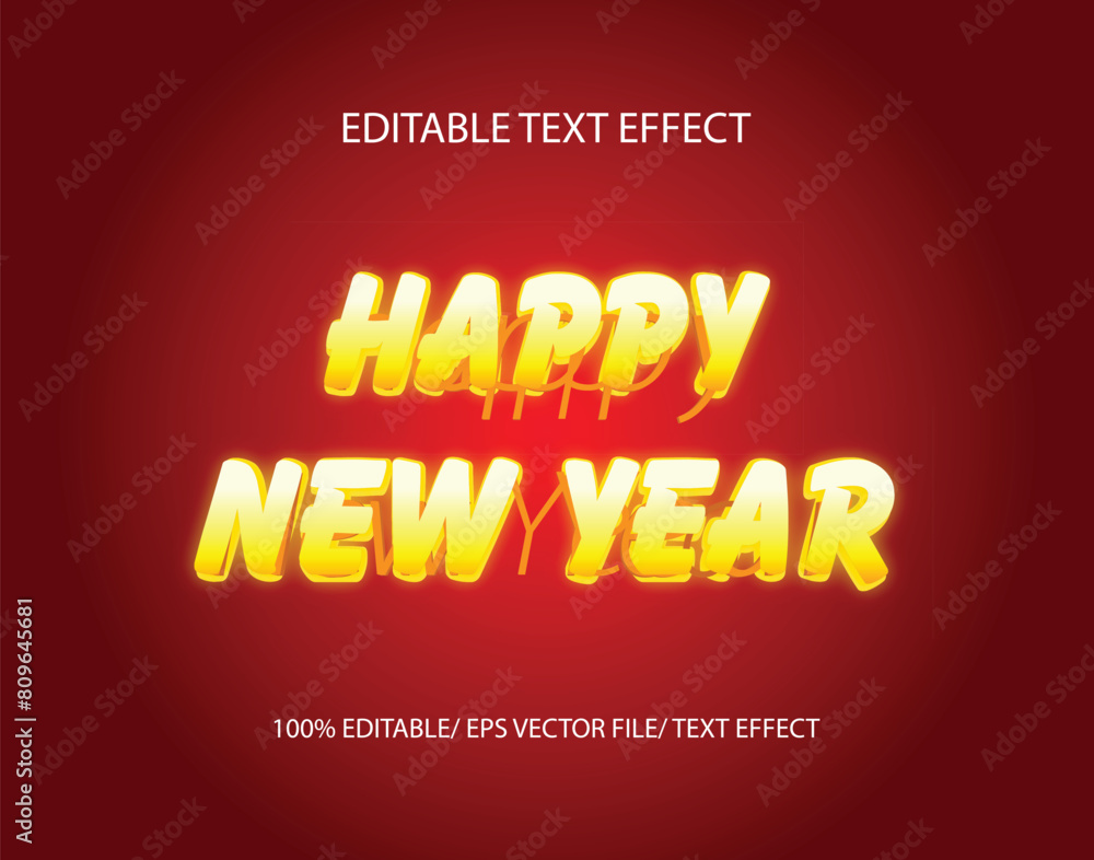 Happy new year 3d text effect editable Happy new year 3d text effect editable