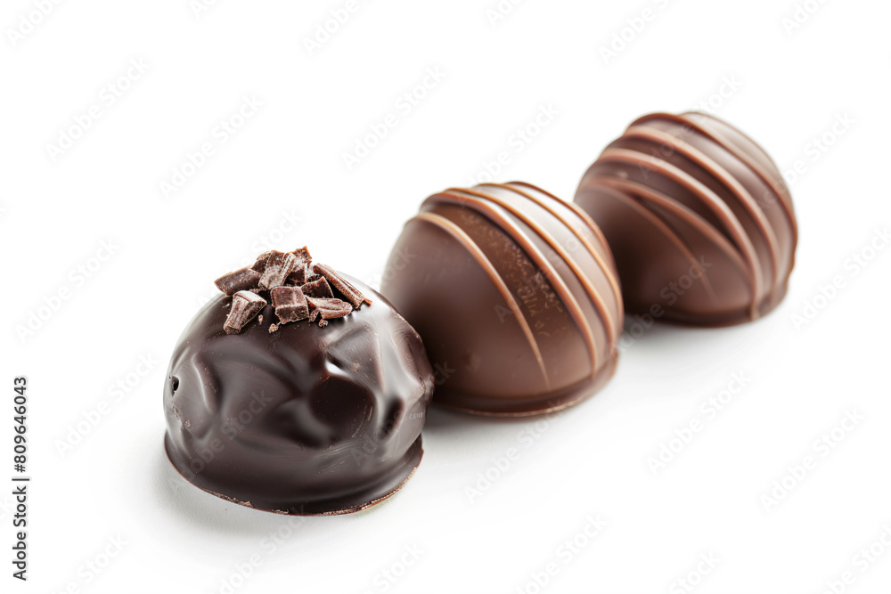 three chocolates are lined up on a white surface three chocolates are lined up on a white surface