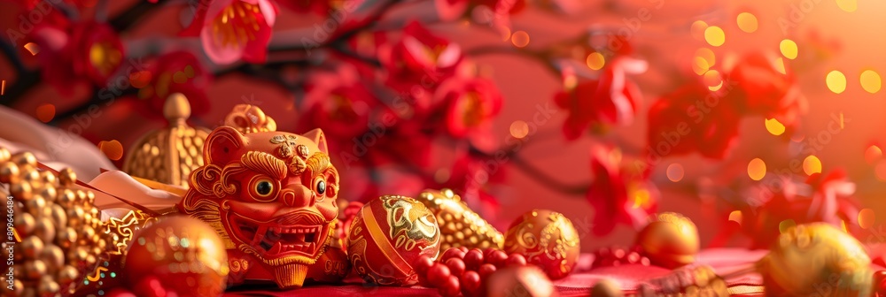 Background image wallpaper a red and gold pig
