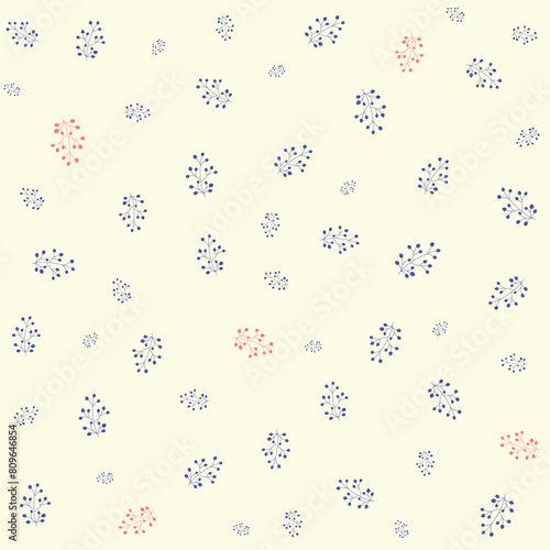 Seamless pattern with herbs branches for culinary. Graphic hand drawn scented plant.