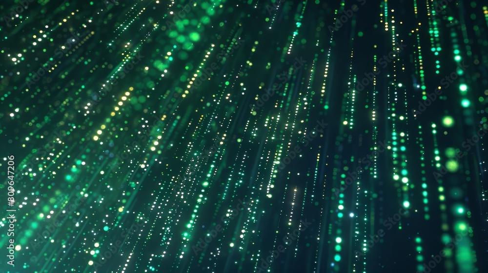 A binary code sequence cascading down a digital screen, transforming into a breathtaking aurora borealis.