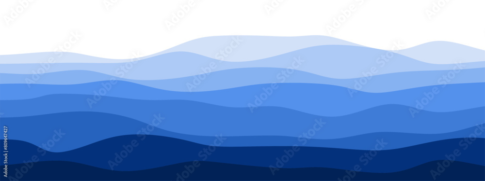 Horizontal banner background abstract blue wave Horizontal banner background abstract blue wave