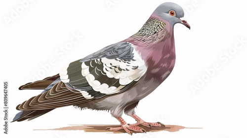 The ordinary timber dove (Columba palumbus), also referred to as just timber dove, is a sizable member of the dove and pigeon group (Columbidae). photo