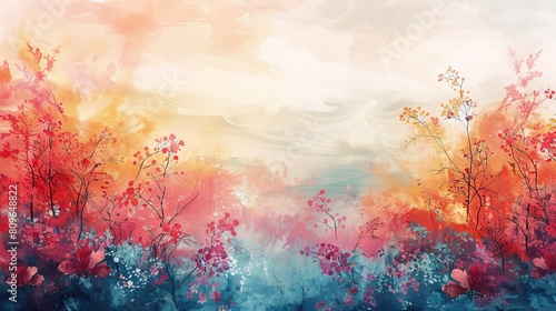 Watercolor style wallpaper a sense of reverence fills the air, as the beauty of nature's design unfolds before your eyes.