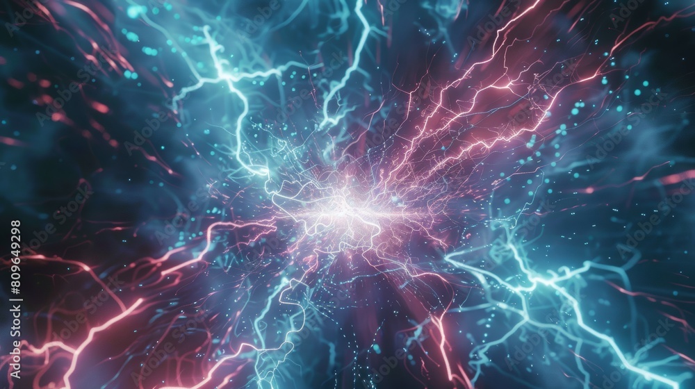 A captivating photorealistic image of glowing electric lines pulsating rhythmically, creating an otherworldly aura, reminiscent of a science fiction portal. A captivating photorealistic image of glowing electric lines pulsating rhythmically, creating an otherworldly aura, reminiscent of a science fiction portal.