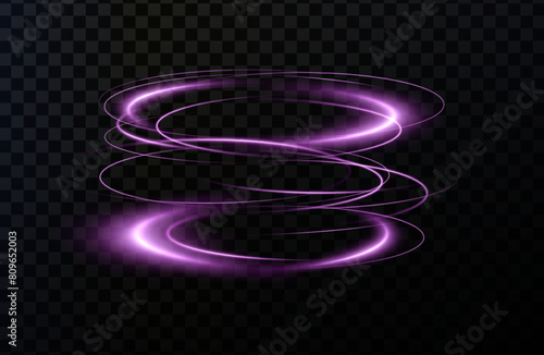 Light pink Twirl. Curve light effect of pink line. Luminous pink circle. Light pink pedistal, podium, platform, table. Vector PNG. Vector illustration 