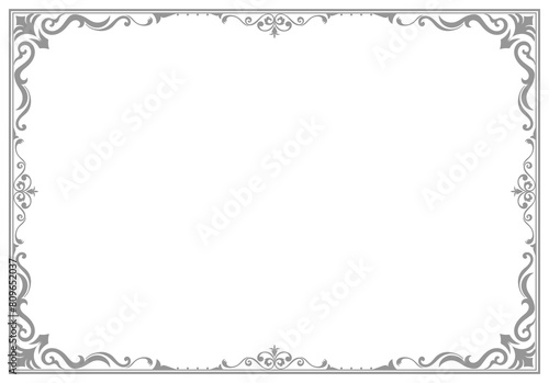 Thai pattern frame and gray vintage border for making cards