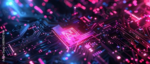 A computer chip with the letters AI on it