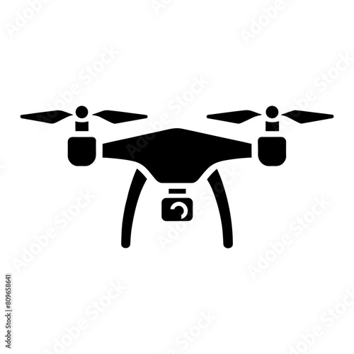 icon of Drone Camera with Monochrome Style Isolated on White Background.