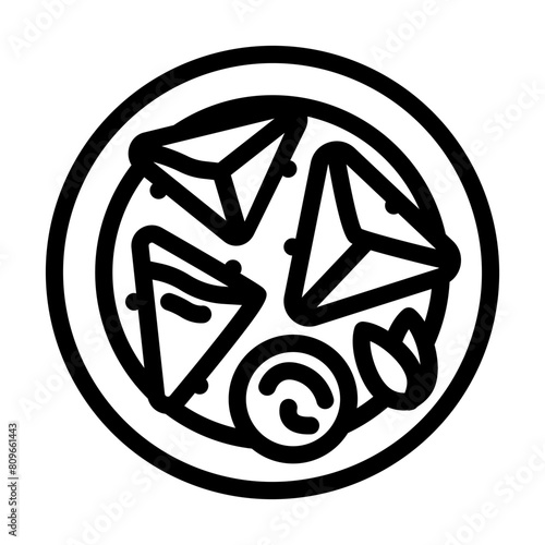 samosa indian cuisine line icon vector. samosa indian cuisine sign. isolated contour symbol black illustration
